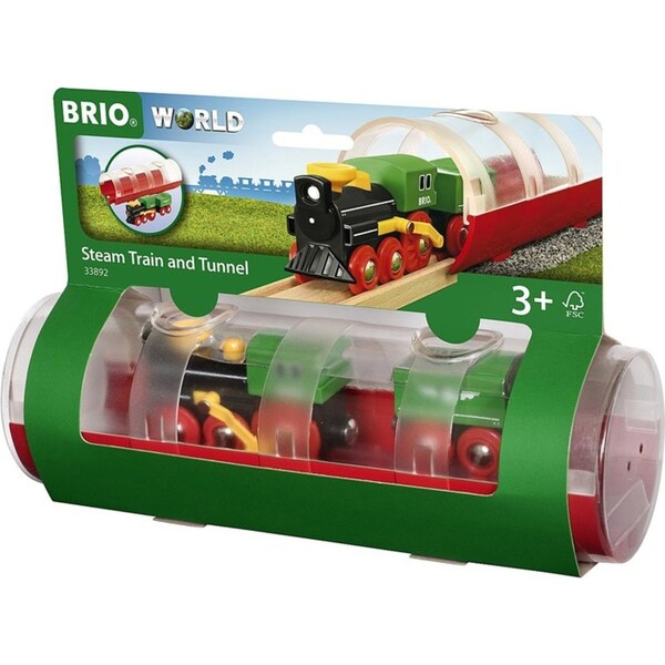 3pc Brio Tunnel & Steam Train Kids/Childrens Pretend Play Interactive Toy 3y+