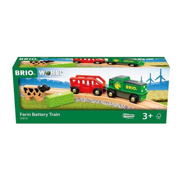 4pc Brio Farm Battery Train Kids/Childrens Pretend Play Interactive Toy 3y+