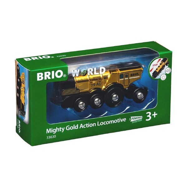 Brio Mighty Gold Action Locomotive Kids/Childrens Pretend Interactive Toy 3y+