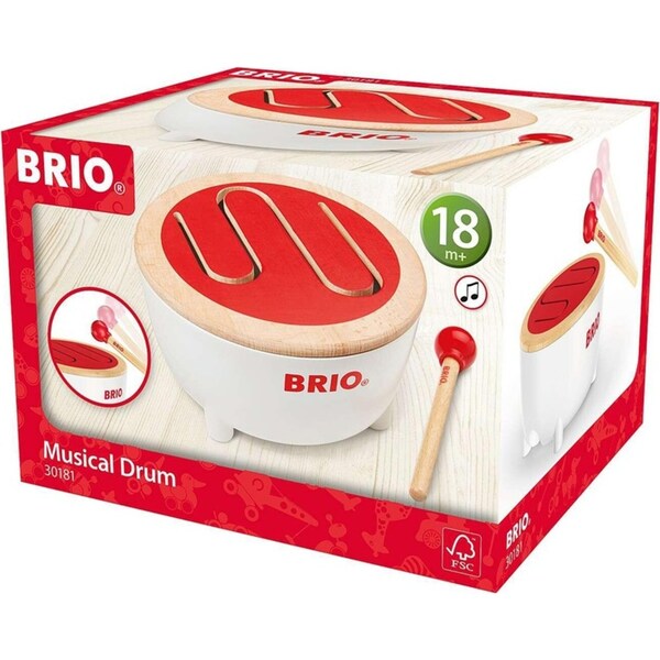 Brio Musical Drum Kids/Childrens Pretend Interactive Play Toy Playset 18M+