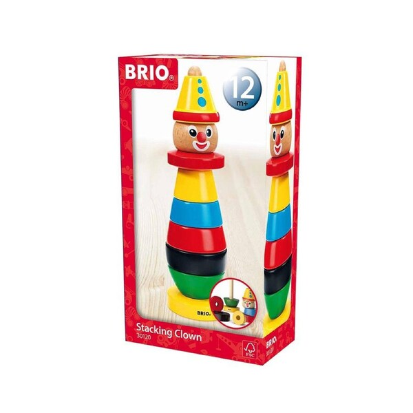 9pc Brio Stacking Clown Kids/Childrens Interactive Building Play Toy 12M+