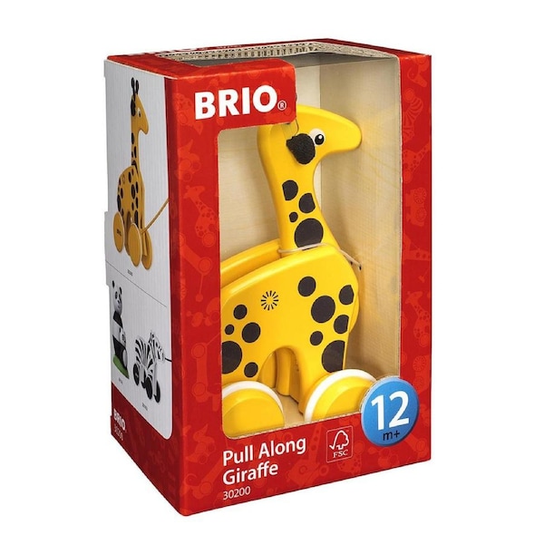 Brio Pull Along Giraffe Kids/Childrens Interactive Chasing Play Toy 12M+