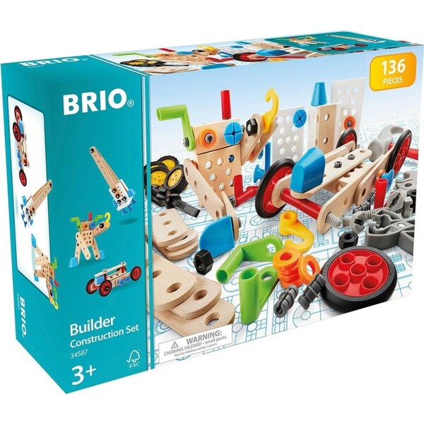 136pc Brio Builder - Construction Kids/Childrens Wooden Play Toy Set 3Y+