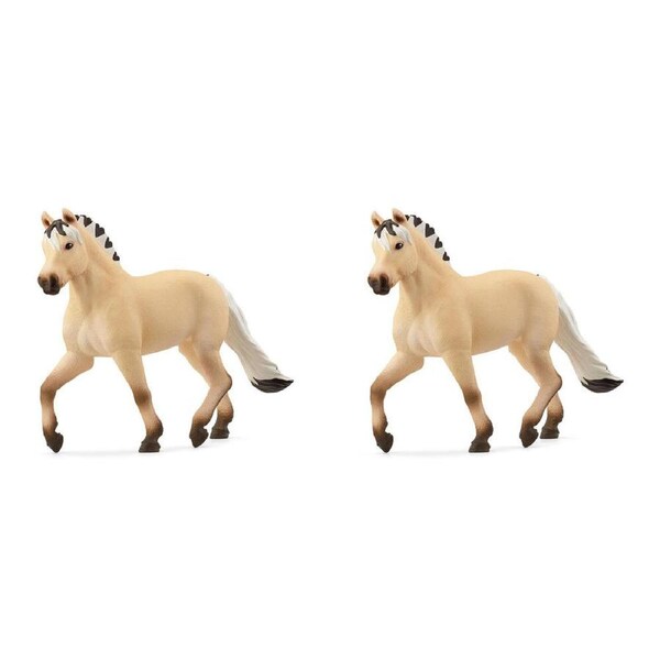 2x Schleich Kids/Childrens Toy Play Figurine Norwegian Fjord Horse Mare 3y+