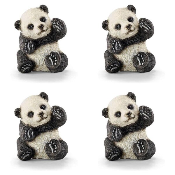 4x Schleich Kids/Childrens Toy Play Replica Figurine Panda Cub Playing 3y+