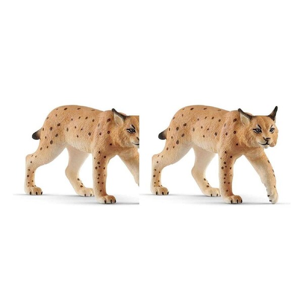 2x Schleich Kids/Childrens Toy Play Replica Figurine Lynx Pretend Animal 3y+