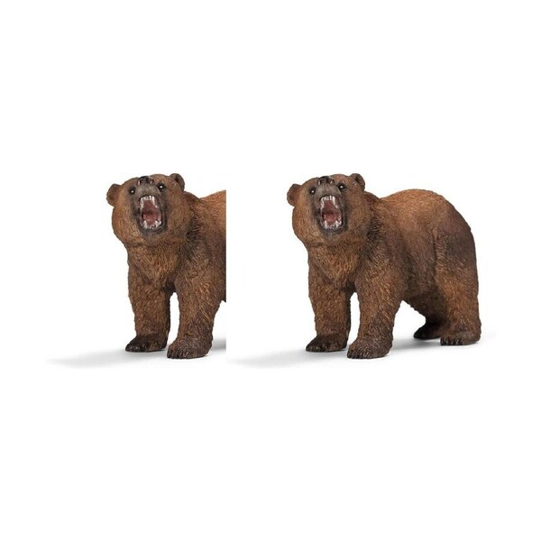 2x Schleich Kids/Childrens Toy Play Figurine Grizzly Bear Pretend Animal 3y+