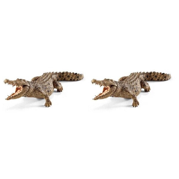 2x Schleich Kids/Childrens Toy Play Figurine Crocodile Pretend Animal 3y+