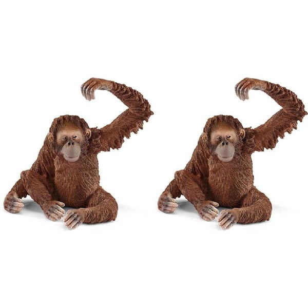 2x Schleich Kids/Childrens Toy Play Figurine Orangutan Female Pretend Animal 3y+