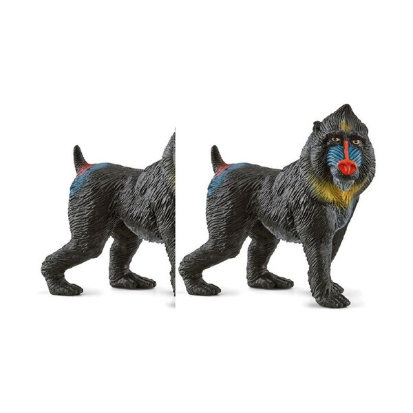 2x Schleich Kids/Childrens Toy Play Replica Figurine Mandrill Pretend Animal 3y+