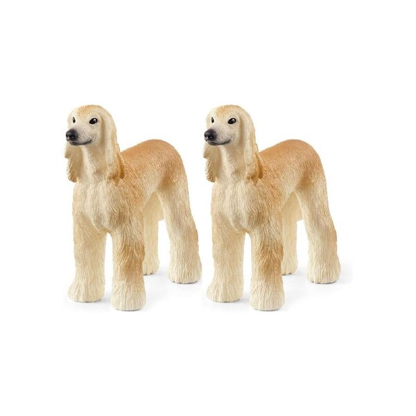 2x Schleich Kids/Childrens Toy Play Figurine Afghan Hound Pretend Animal 3y+