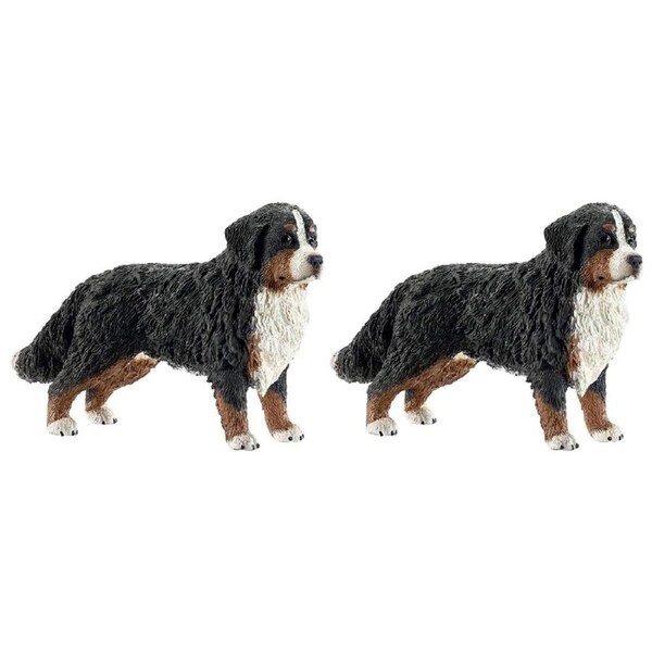 2x Schleich Kids/Childrens Toy Figurine Bernese Mountain Dog Female Animal 3y+