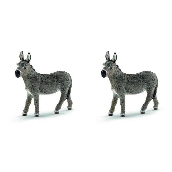 2x Schleich Kids/Childrens Toy Play Replica Figurine Donkey Pretend Animal 3y+