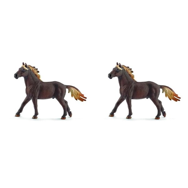 2x Schleich Kids/Childrens Toy Play Figurine Mustang Stallion Pretend Animal 3y+