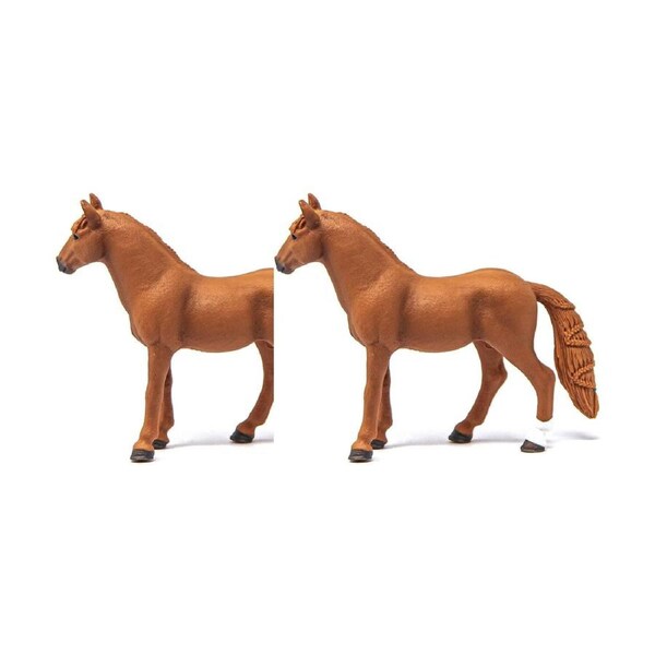 2x Schleich Kids/Childrens Toy Figurine German Riding Pony Mare Animal 3y+