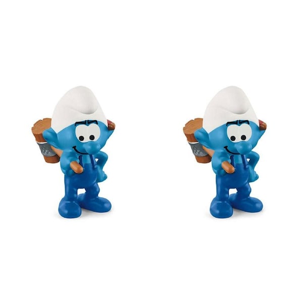2x Schleich Kids/Childrens Toy Play Action Replica Figurine Handy Smurf 3y+