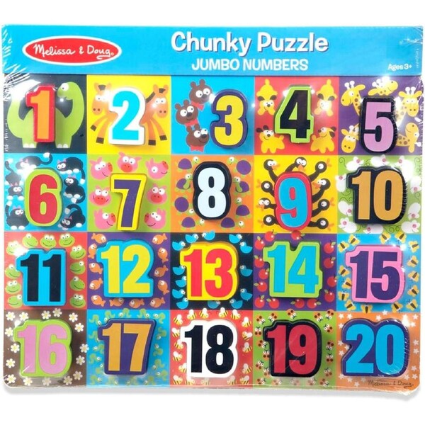 Melissa & Doug Jumbo Numbers Chunky Puzzle 20pc Kids/Childrens Play Toy 3+