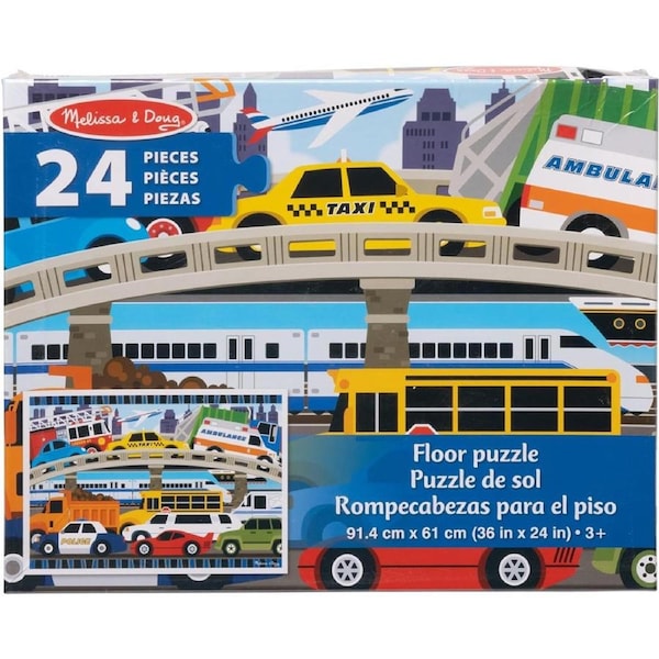 Melissa & Doug Traffic Jam Floor Puzzle 24pc Kids/Childrens Interactive Toy 3+
