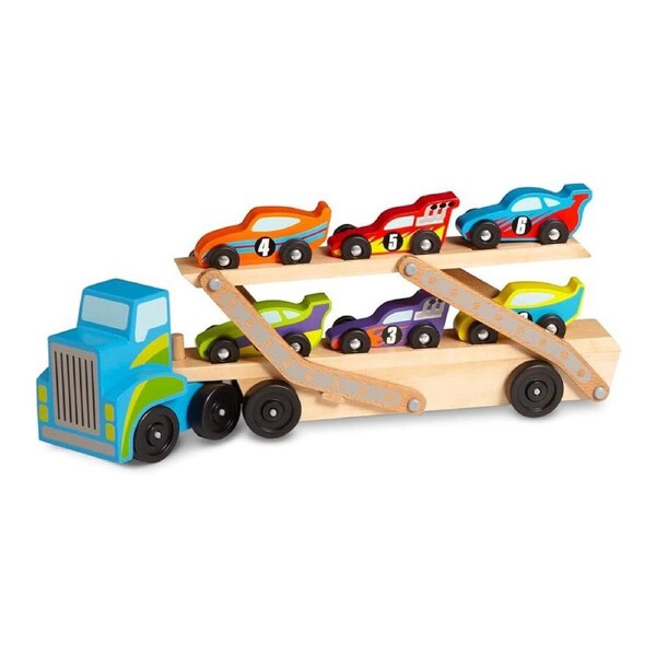 Melissa & Doug Jumbo Race-Car Carrier Kids/Childrens Interactive Toy 3+