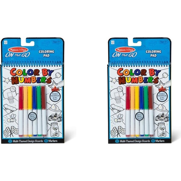 2x Melissa & Doug On The Go Color by Numbers Book Blue Kids/Childrens Toy 5+