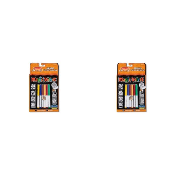 2x Melissa & Doug On The Go Magic Velvet Animal Scenes Kids/Childrens Toy 5+