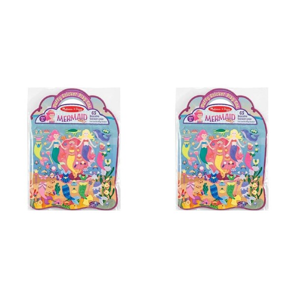 2x Melissa & Doug Reusable Puffy Sticker Play Set Mermaid Kids/Childrens Toy 4+