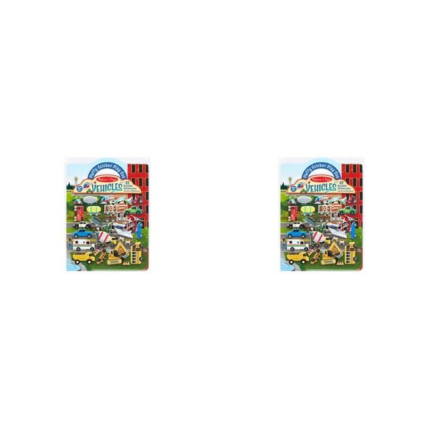 2x Melissa & Doug Reusable Puffy Sticker Play Set Vehicles Kids/Childrens Toy 4+