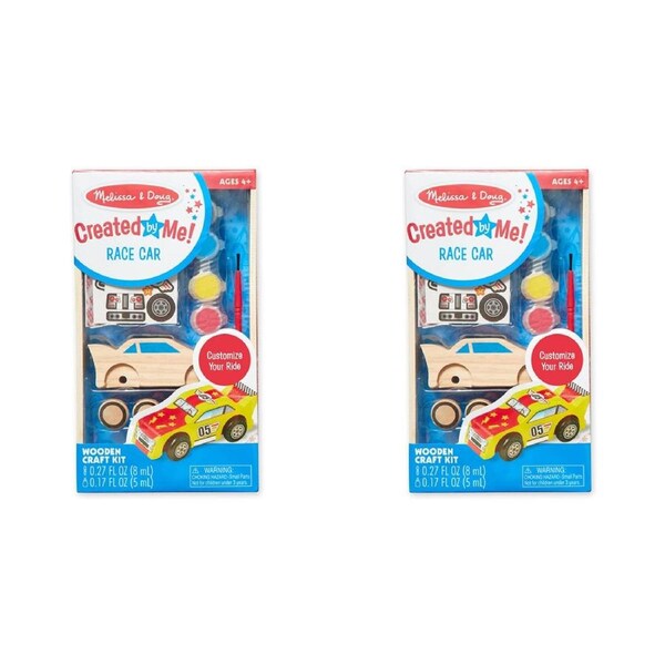 2x Melissa & Doug Created by Me! Wooden Race Car Kids/Childrens Play Toy 4+