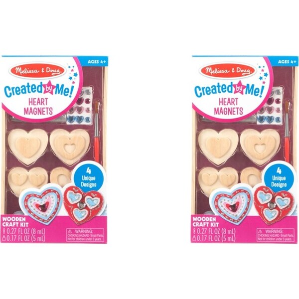 2x Melissa & Doug Created by Me! Heart Magnets Kids/Childrens Interactive Toy 4+