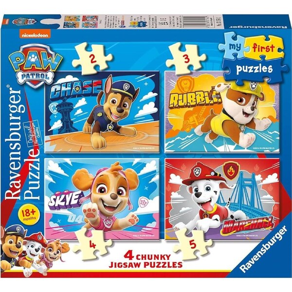 5pc Ravensburger Paw Patrol Born Brave! My First Puzzle Sets Set Puzzle Set 18m+