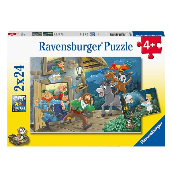 2x24pc Ravensburger Fairytales Kids Kids/Childrens Jigsaw Puzzle Set 4y+