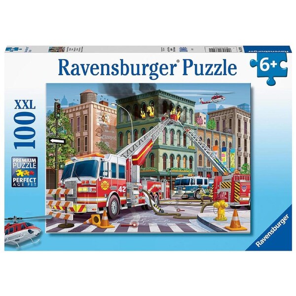 100pc Ravensburger Fire Truck Rescue Kids/Childrens Jigsaw Puzzle Set 6y+