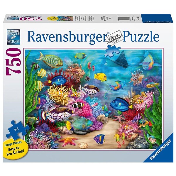 750pc Ravensburger Tropical Reef Life Large Family Jigsaw Puzzle Set Family