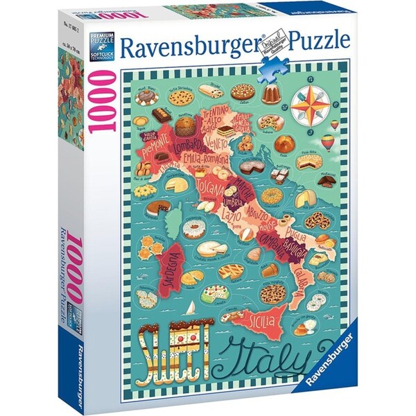 1000pc Ravensburger Dessert Tour Of Italy Family Jigsaw Puzzle Set
