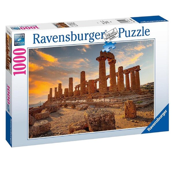 1000pc Ravensburger Valley Of The Temples, Agrigento Family Jigsaw Puzzle Set
