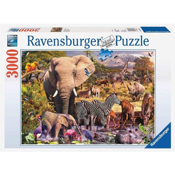 3000pc Ravensburger African Animal World Family Jigsaw Puzzle Set