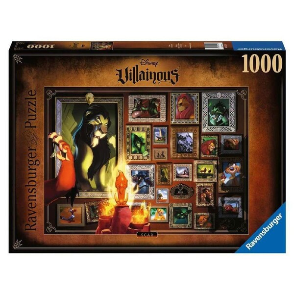 1000pc Ravensburger Villainous Scar Theme Family Jigsaw Puzzle Set