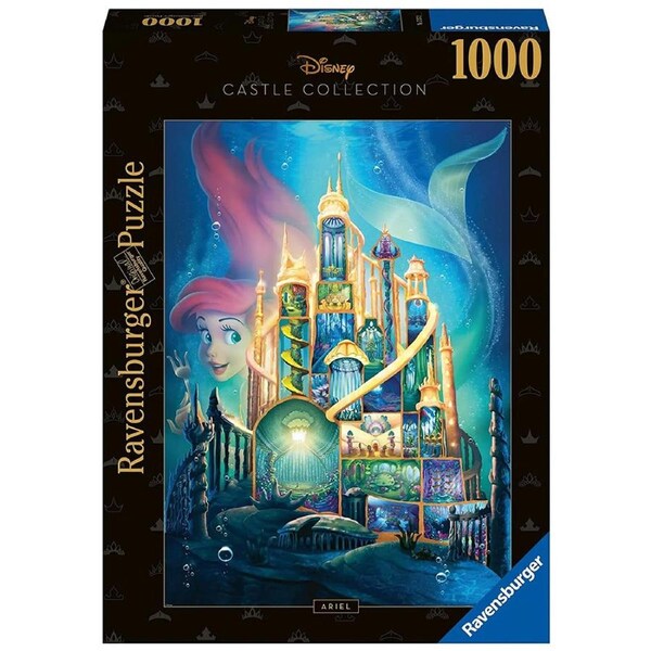1000pc Ravensburger Disney Castles: Ariel Childrens Jigsaw Puzzle Set Family