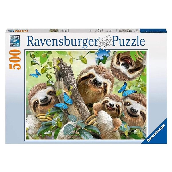 500pc Ravensburger Sloth Selfie Theme Family Fun Jigsaw Puzzle Set