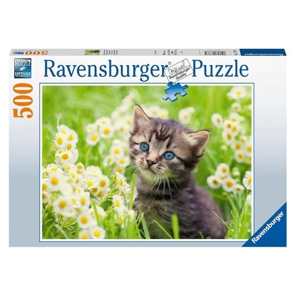 500pc Ravensburger Kitten In The Meadow Family Jigsaw Puzzle Set