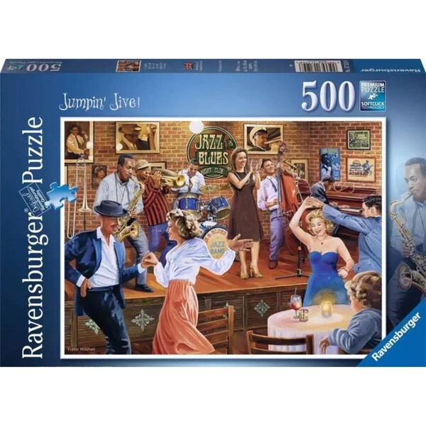 500pc Ravensburger Jumpin Jive! Theme Fun Family Jigsaw Puzzle Set