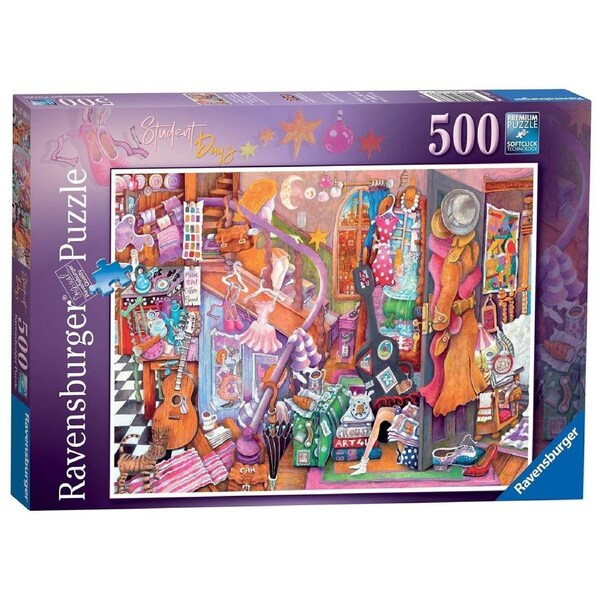 500pc Ravensburger Student Days Theme Fun Family Jigsaw Puzzle Set