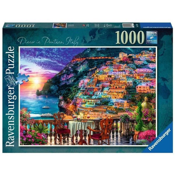 1000pc Ravensburger Positano Italy Theme Family Jigsaw Puzzle Set