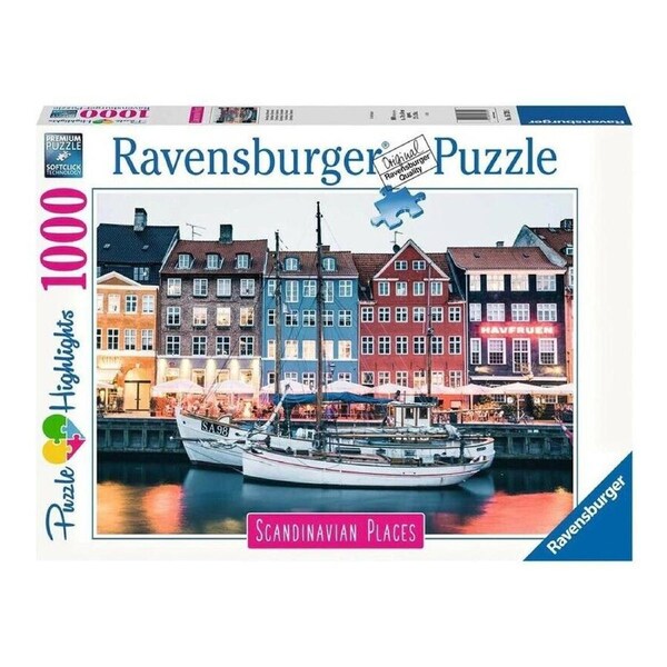 1000pc Ravensburger Copenhagen Denmark Theme Family Jigsaw Puzzle Set