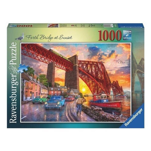 1000pc Ravensburger Forth Bridge At Sunset Family Jigsaw Puzzle Set