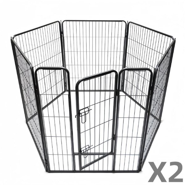 YES4PETS 12 Panels 100 cm Heavy Duty Pet Dog Cat Puppy Rabbit Exercise Playpen Fence Extension