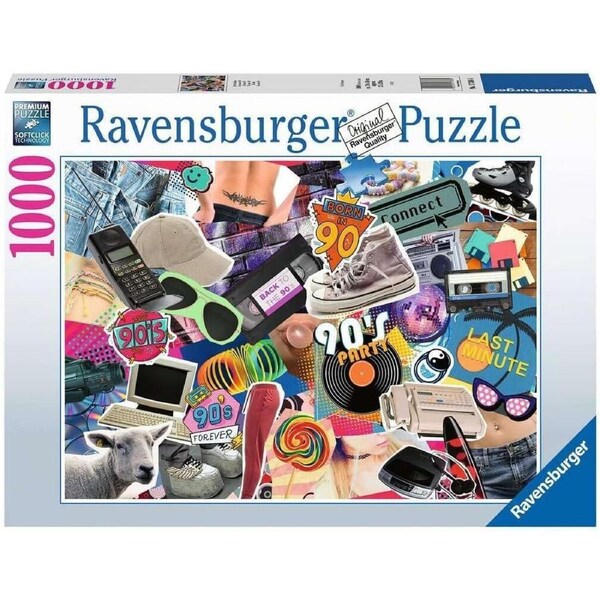 1000pc Ravensburger The 90s Retro Decorative Family/Family Jigsaw Puzzle Set