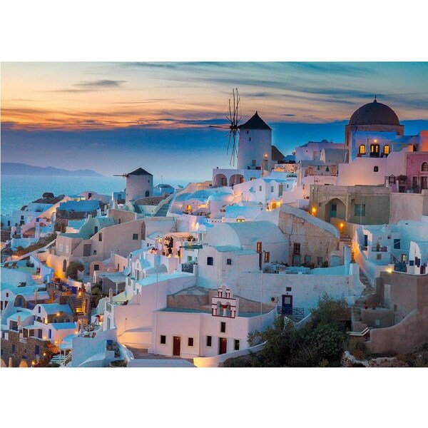 1000pc Ravensburger Evening In Santorini Family/Family Jigsaw Puzzle Set