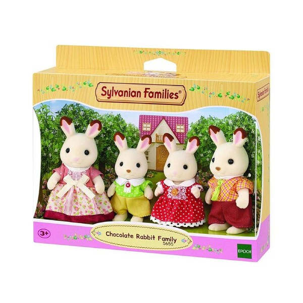 4pc Sylvanian Families Chocolate Rabbit Family Kids/Child Miniature Toy Set 3y+