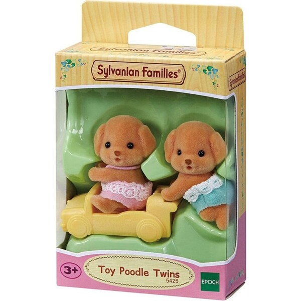 3pc Sylvanian Families Toy Poodle Twins Kids Miniature Collectible Figure Toy 3+